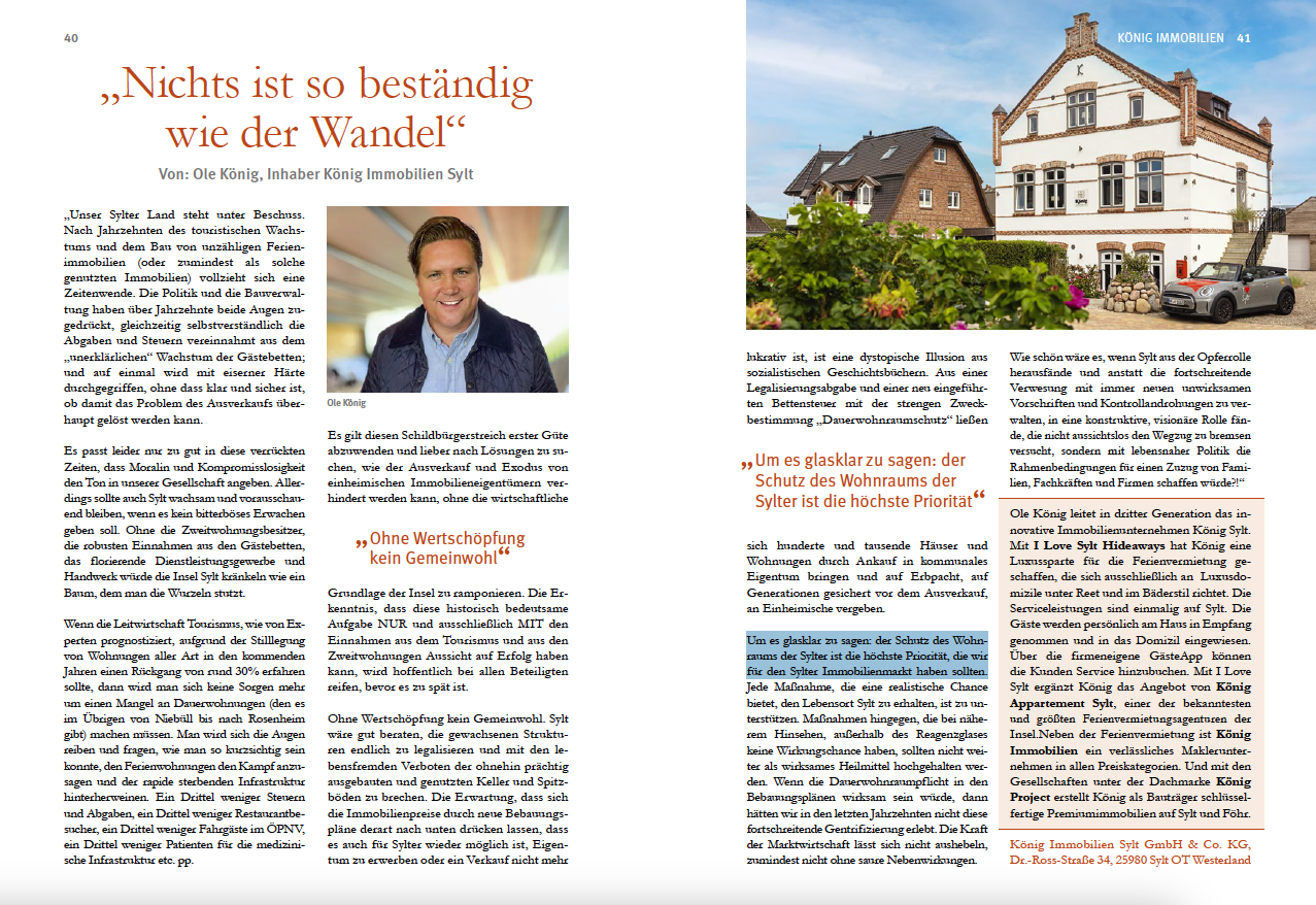 König Immobilien in der Presse - Interview mit Ole König