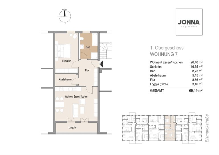 Grundriss 1. Obergeschoss Wohnung 7